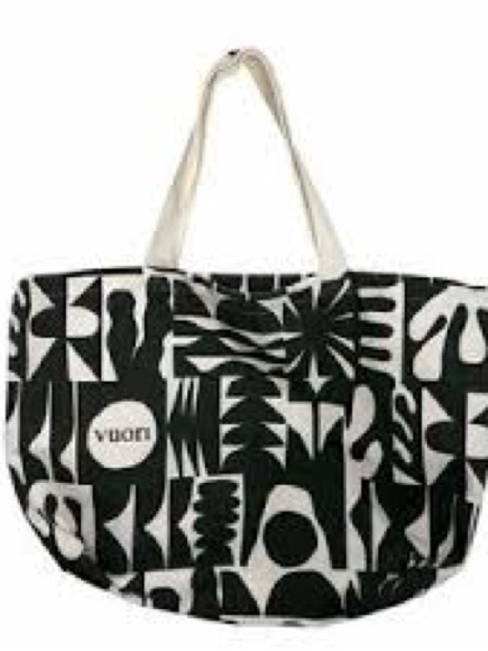 Vuori Green and White Graphic Canvas Tote! Perfect condition. Never used!